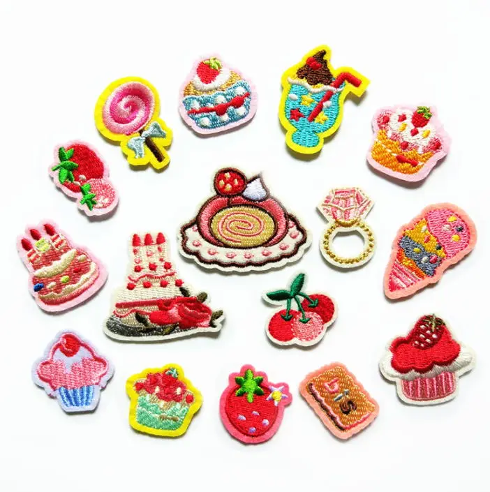 10 Pcs Fruit Cake Embroidered Patch Iron On Sew On Jeans Coat T-shirt Bag Shoe Hat Decor Repair Motif Emblem DIY Accessory