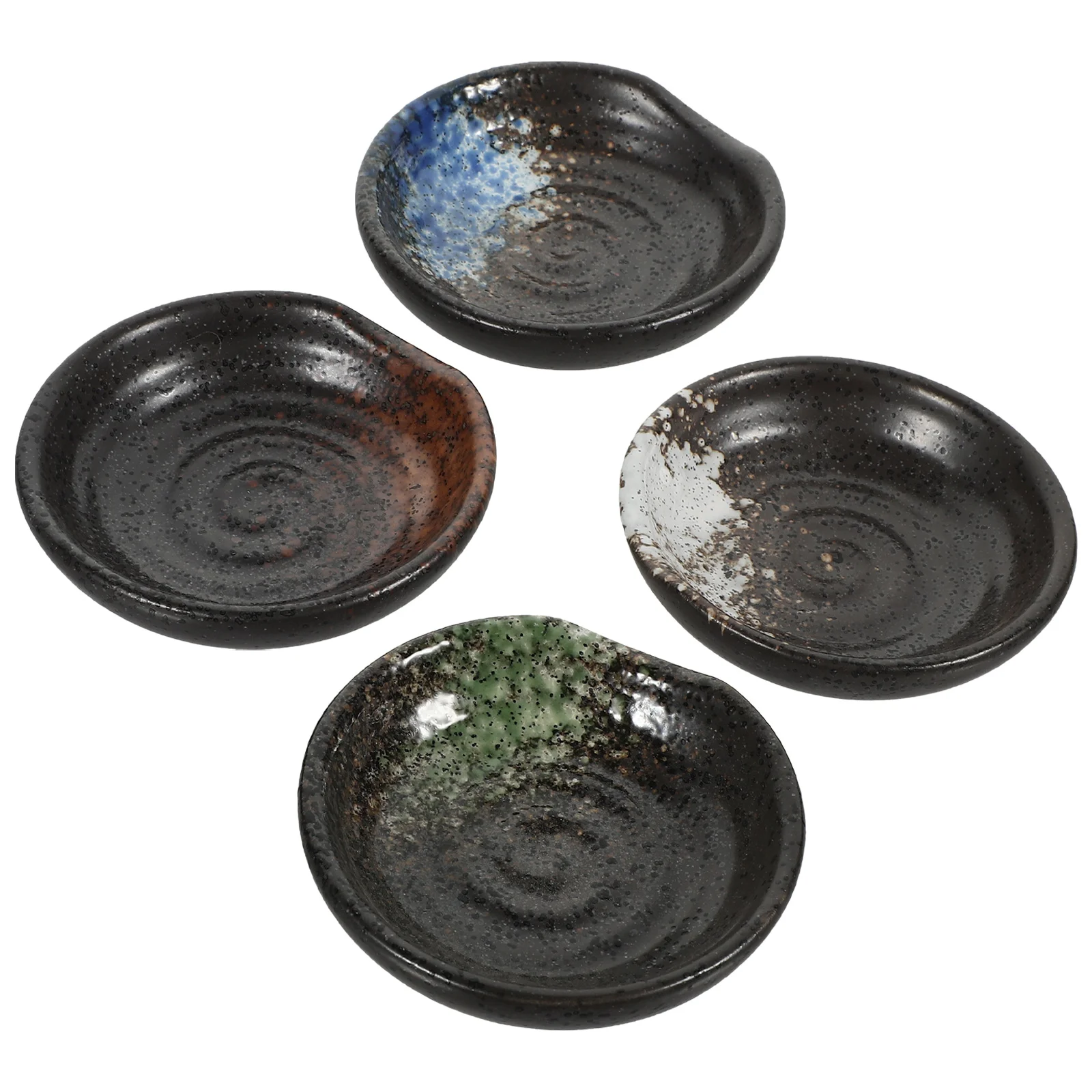 

4 Pcs Sushi Dipping Bowls Ceramic Side Dish Soy Sauce Seasoning Japanese Ceramics Flavor