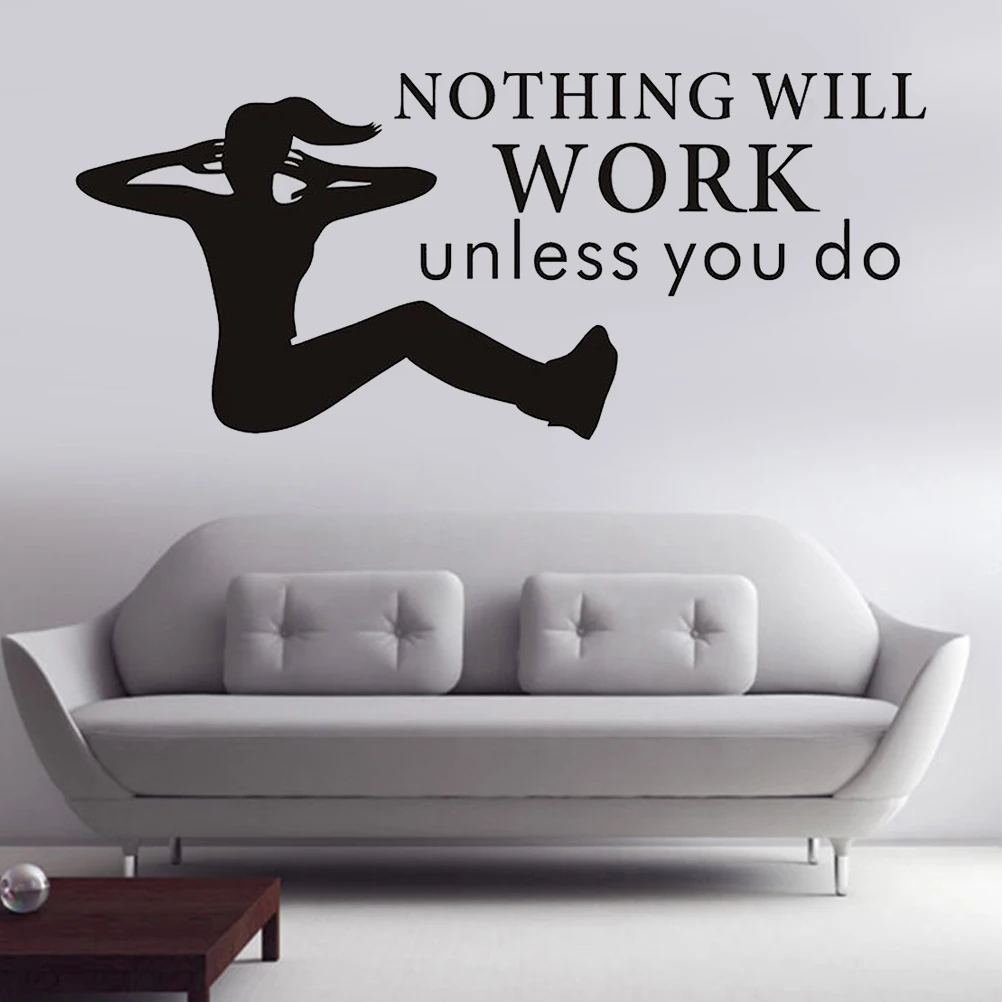 

1pc Fitness Sticker Black Vivacious Pattern Premium Quality Easy Apply Removable Gym Decor Workout Wallpaper Exercise Wall