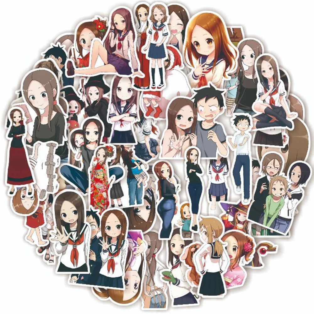 10/30/50pcs Teasing Master Takagi-san Anime Stickers Cute Cartoon Girl Sticker DIY Stationery Luggage Phone Graffiti Decals Pack