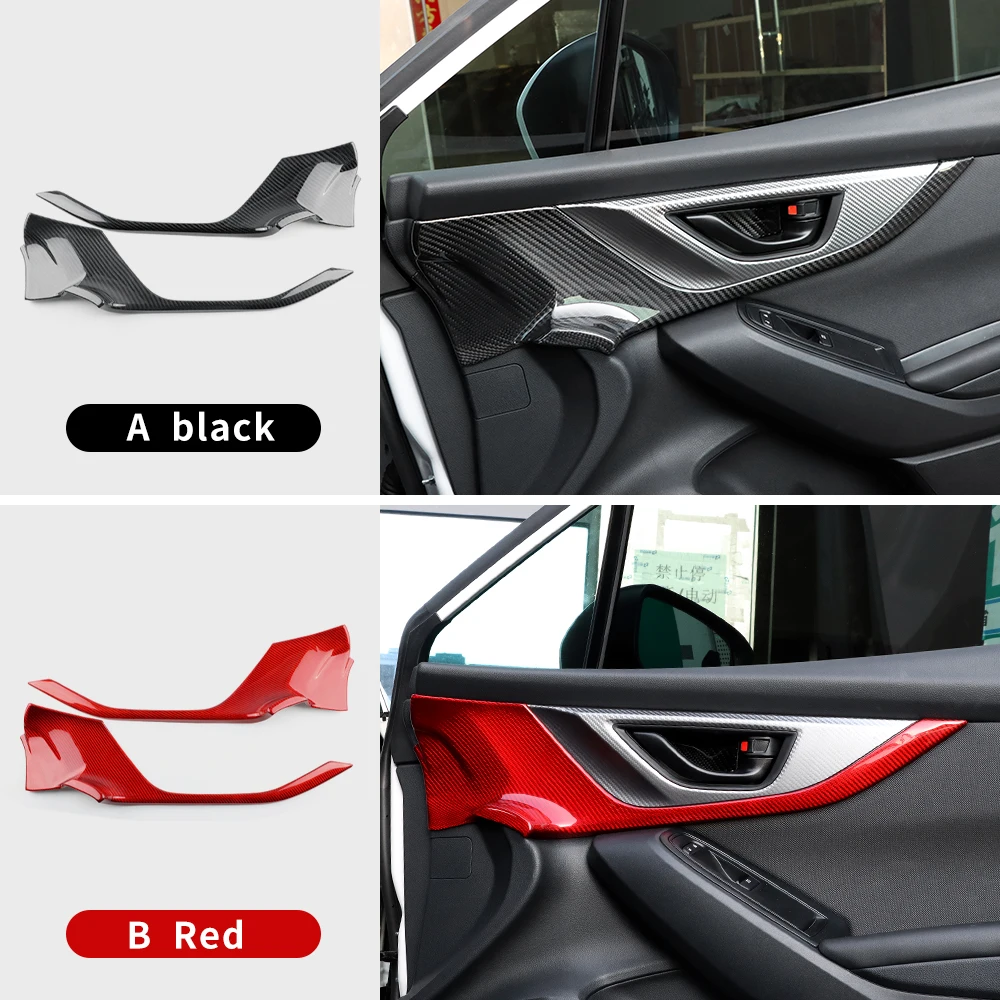 Real Hard Carbon Fiber Sticker For Subaru WRX/ WRX STI 2022 2023 2024Car Front Door Handle Panel Interior Trim Cover Accessories