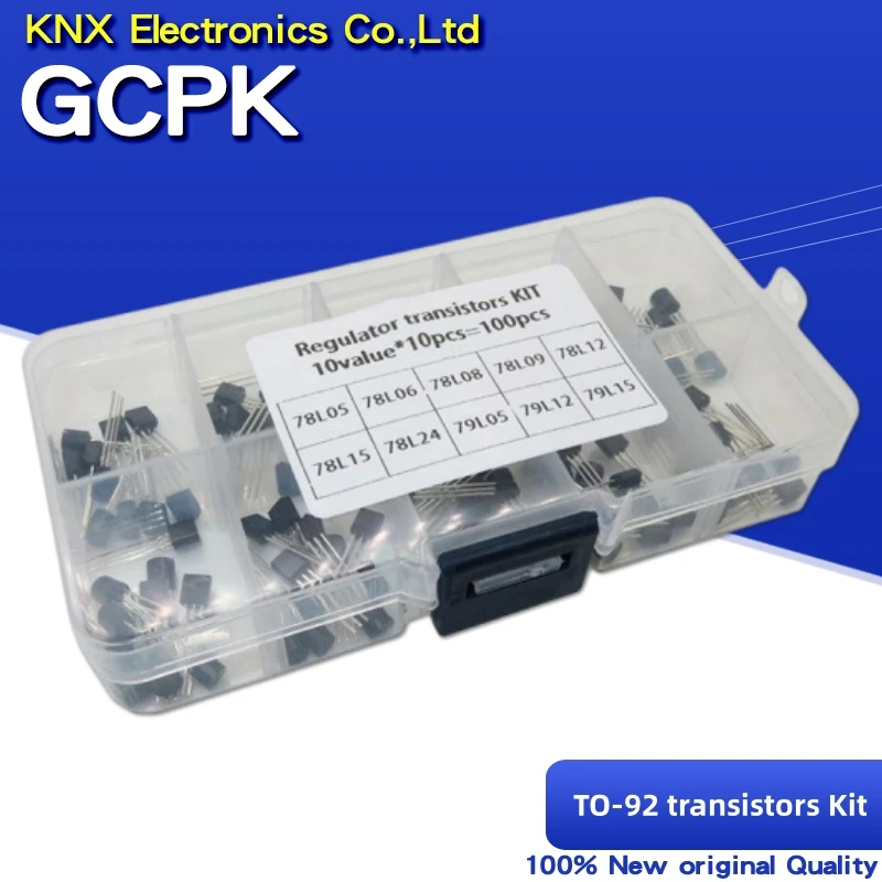 TO-92 transistors Kit 10value*10PCS=100PCS 78L05 78L06 78L08 78L09 78L12 78L15 79L05 79L12 79L15 LM317 with Box