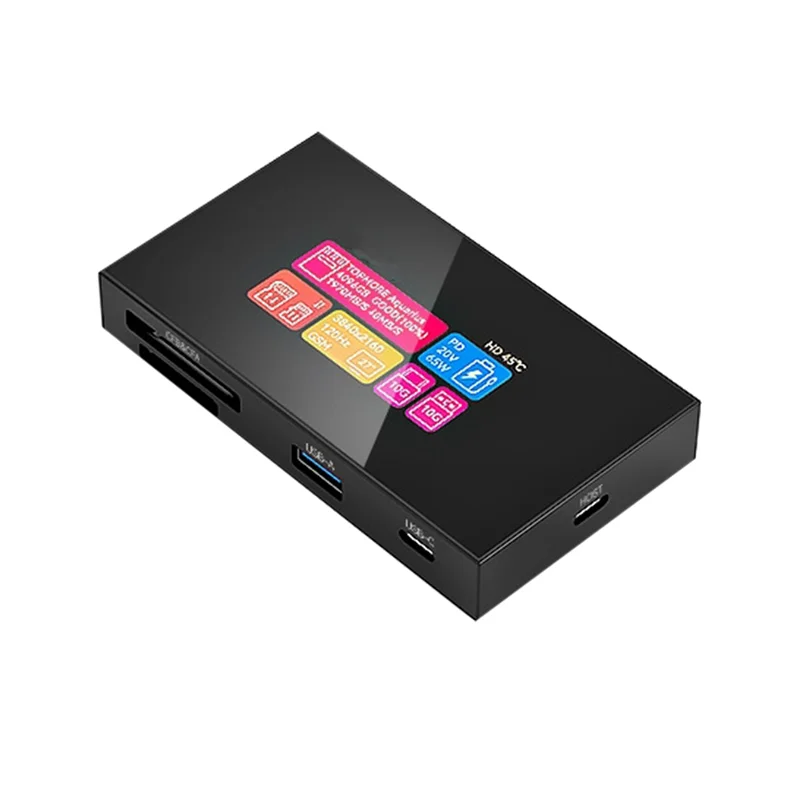 Täglicher 8-in-eins-Smart-Hub mit Touchscreen Cfexpress Typ A/Typ B 4K 120 Hz Display 10 Gbit/s 100 W PD für Kamera/Telefone