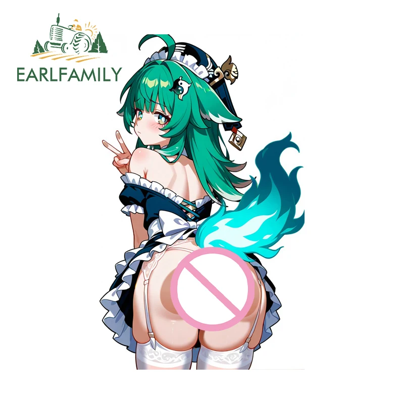 

EARLFAMILY Sexy Loli Against Windows Car Stickers DIY Custom Printing Anime Windshield Car Styling 3D Waterproof Graffiti Decal