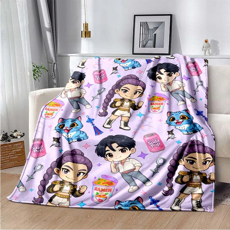 CARTOON-RUMI-MIRA-ZOEY-DEMON-HUN-TERS Super Soft Throws Blanket,Warm Cozy Blanket for Bed,Sofa,Bedroom,Living Room,Travel,Hiking