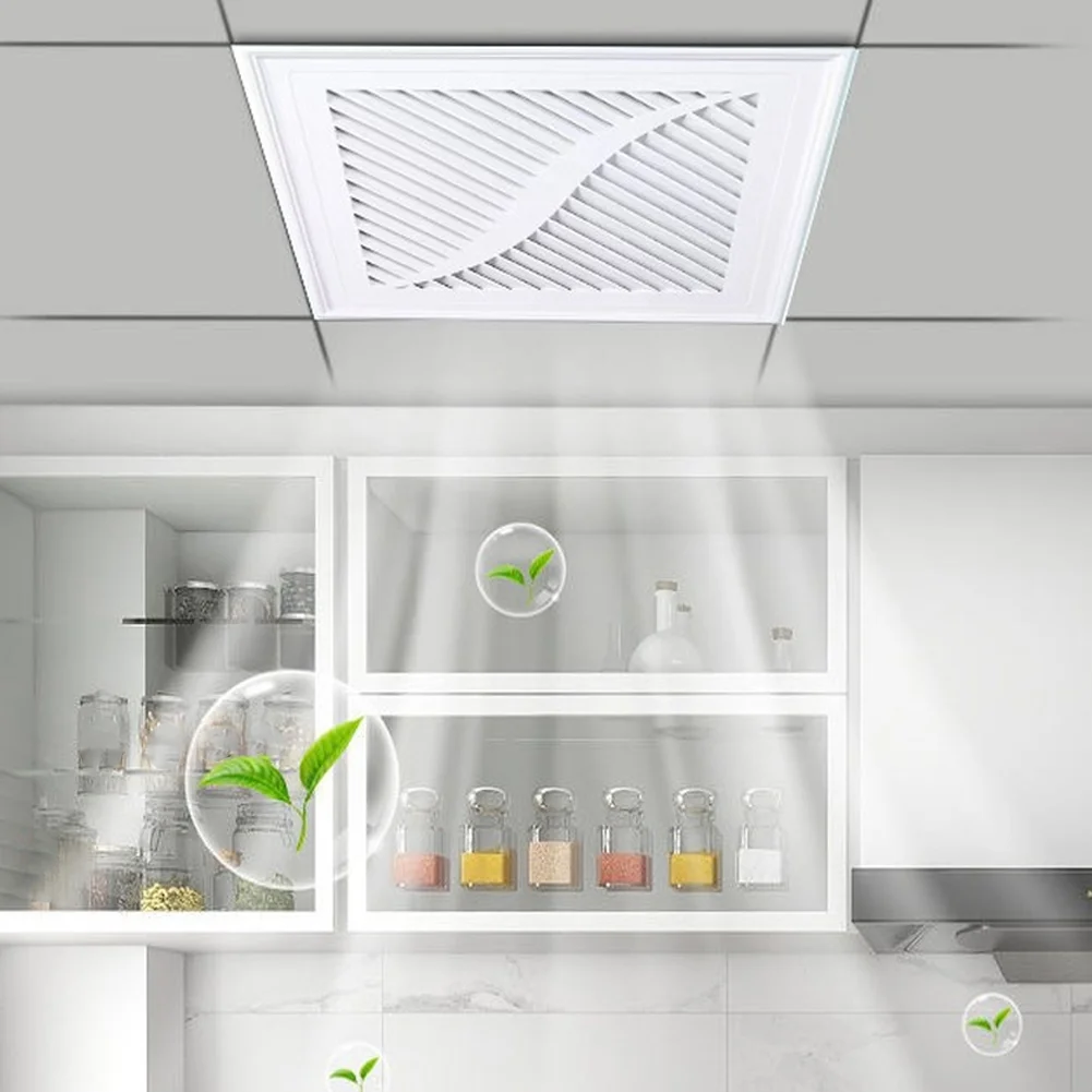 Quiet Bathroom Ventilation Fan Energy Star 25 CFM 2.0 Sones Modern White Grille 30x30cm Easy Mount Foldable Brackets