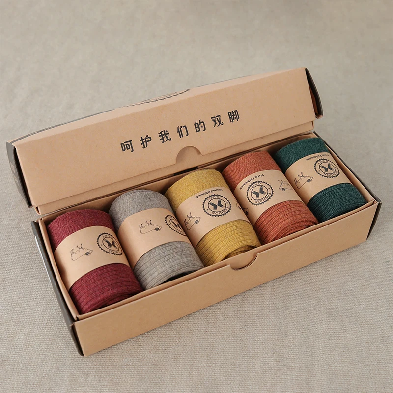 

Fine-spun wool socks, winter thickened boneless knitted mid-calf socks, long leg covers with boots, calf pile socks