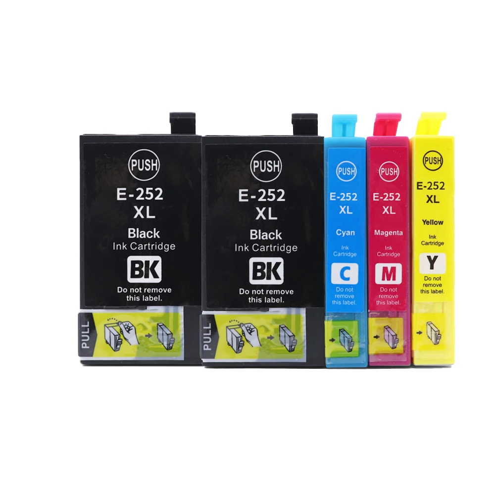 Para Epson Cartucho De Tinta Epson 252XL T252XL E-252XL 252 XL Para Epson WorkForce WF-7610 WF-7620 WF-3620 WF-3640 7710 7720 de Impressora