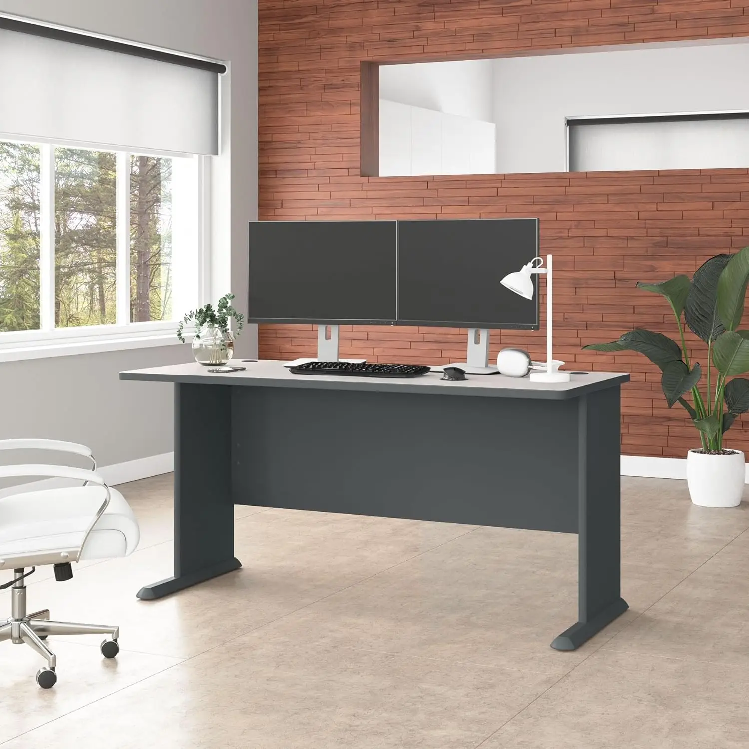 Furniture Series A Computer , Large Office Table for Home or Professional Workspace, 60W, Slate