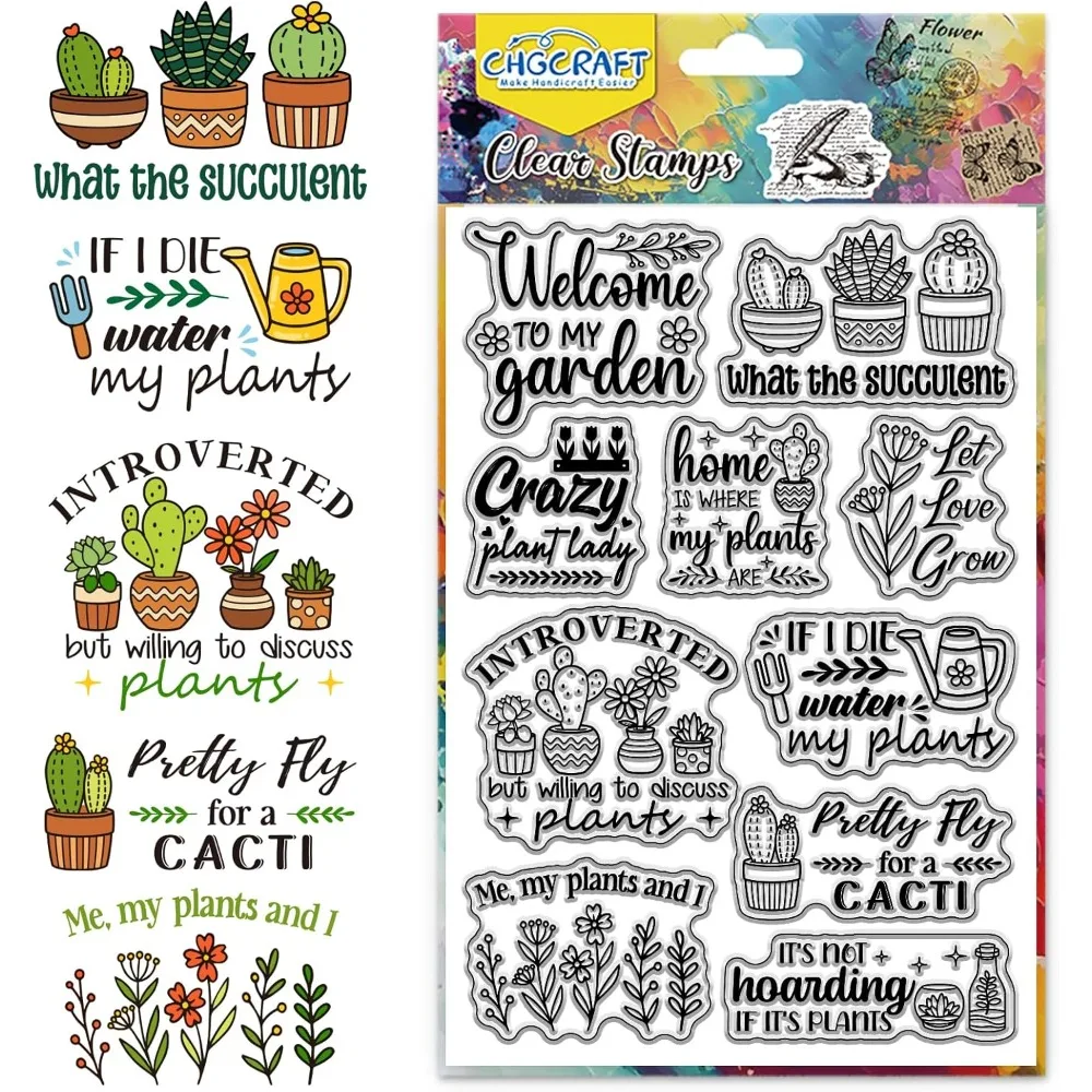 Transparente Stempel zum Schreiben von Pflanzen, Gartenarbeit, transparente Prägung, Silikon-Stempelsiegel für DIY-Scrapbooking und Kartenherstellung, Papierhandwerk