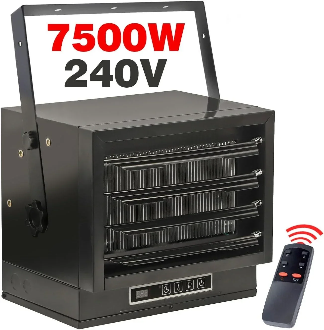 

7500W/240v Electric Garage Heater, Hard Wired Fan-Forced Ceiling Mount Heater with Full-Function Remote and