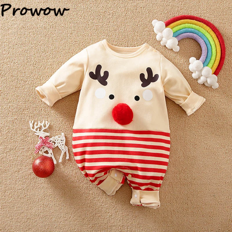 100% Cotton Baby Christmas Rompers Newborn Deer Santa Claus Xmas Jumpsuit My First New Year Costume For Baby Boys Girl Bodysuit