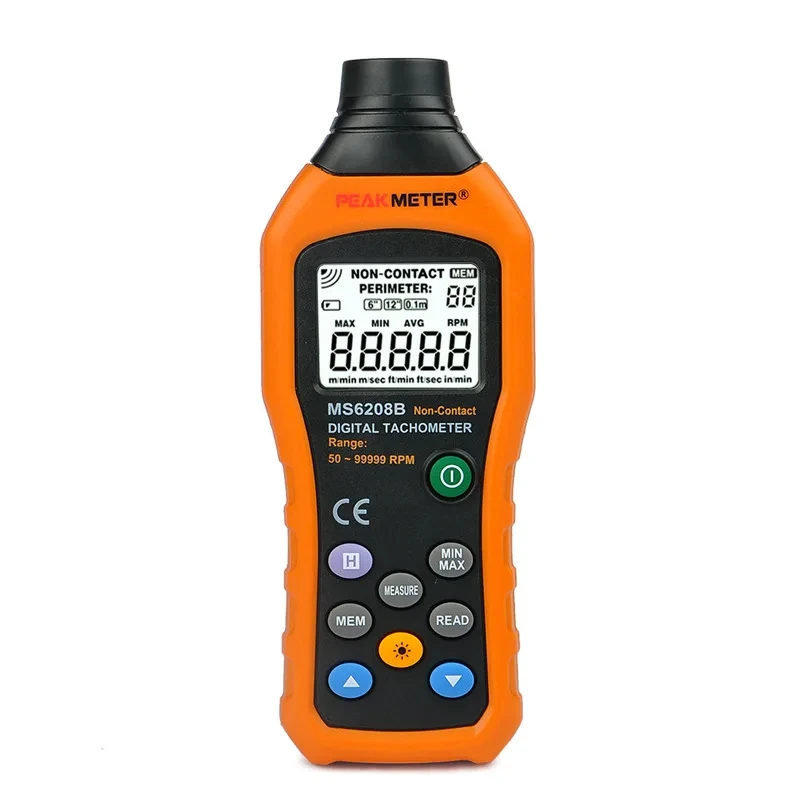 PM6208B High Pressional Non-Contact Digital Tachometer Rpm Speed Meter 50~99999RPM Max Speed Meter Rotation Tester