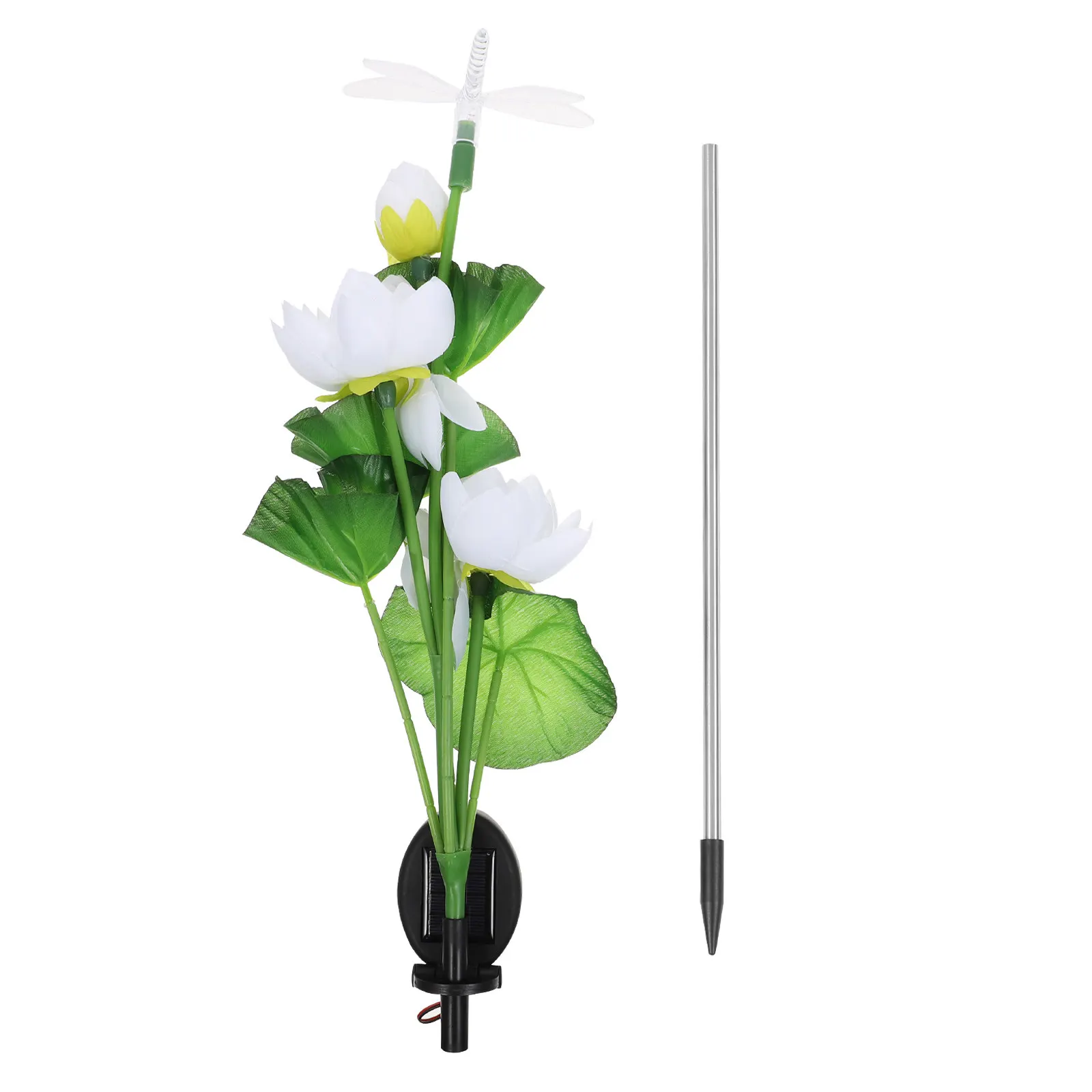 Solar Powered Lotus Dragonfly Garden Lamp IP44 Rated for Outdoor Use Landscape Lighting for Pathways Courtyards Parks Solar Path