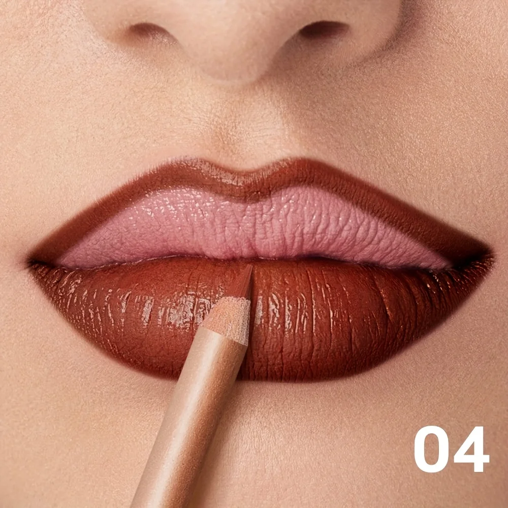 Matte Lip Liner Pencil Nude, langdurig waterdicht, veegvast, nauwkeurige omtrek, gladde romige formule