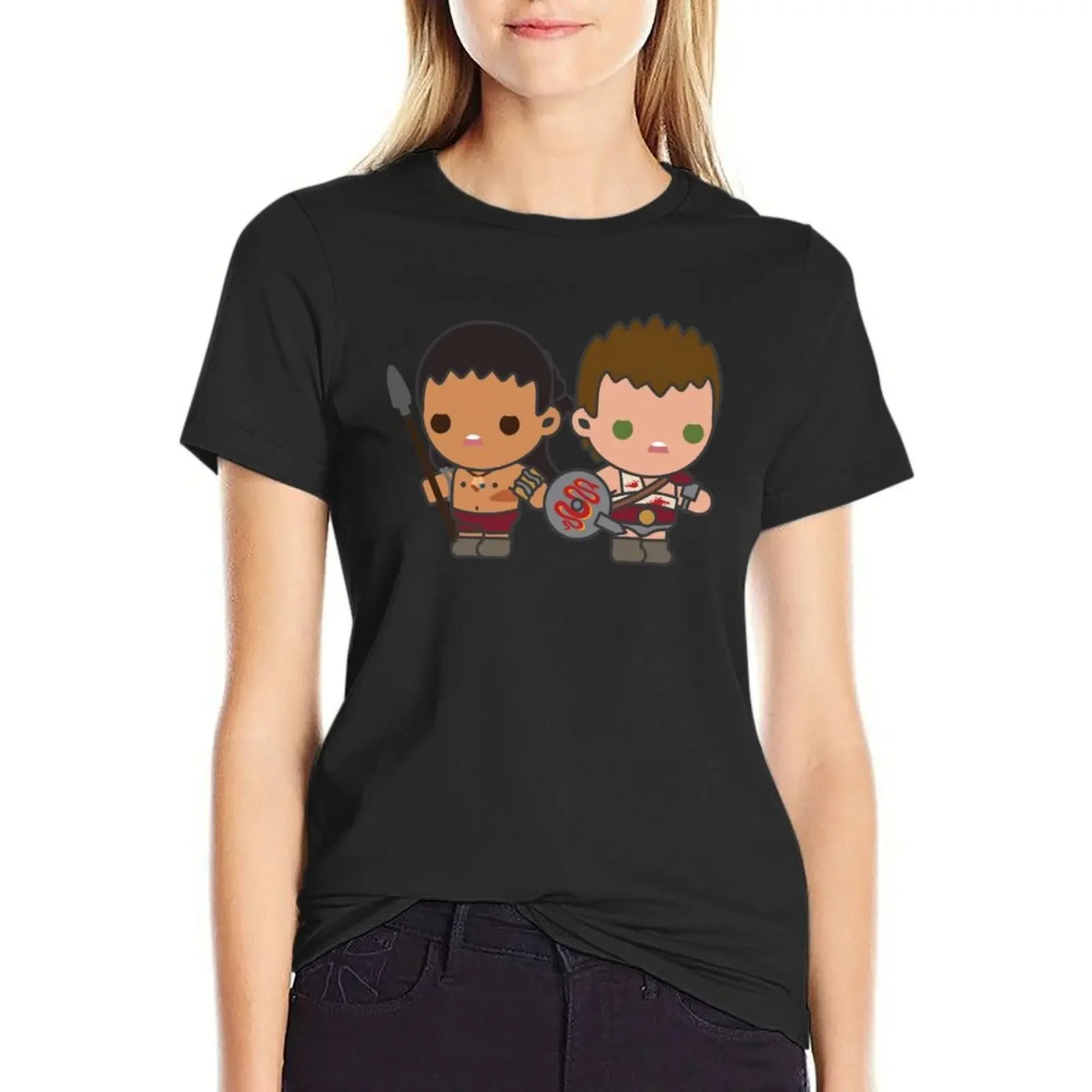 

Chibi Warriors Nagron (Spartacus) T-Shirt summer clothes aesthetic clothes blanks funny t shirts for Women