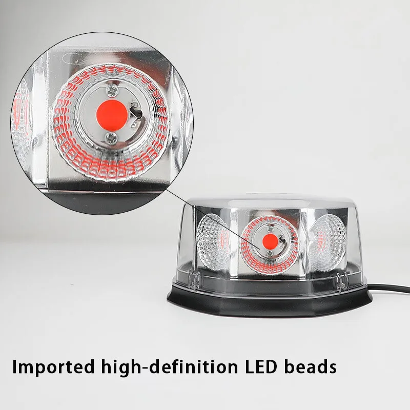 ضوء الشرطة وامض منارة ستروب إنذار إشارة COB LED تحذير مصباح الطوارئ المغناطيسي الأحمر الأزرق سقف شاحنة السيارة #4