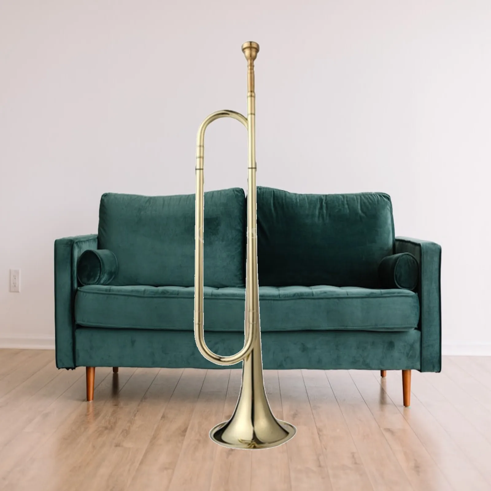 Mini Brass Instrument Scouting Trumpet Bugle Easy Play Brass Musical Instrument for Practice