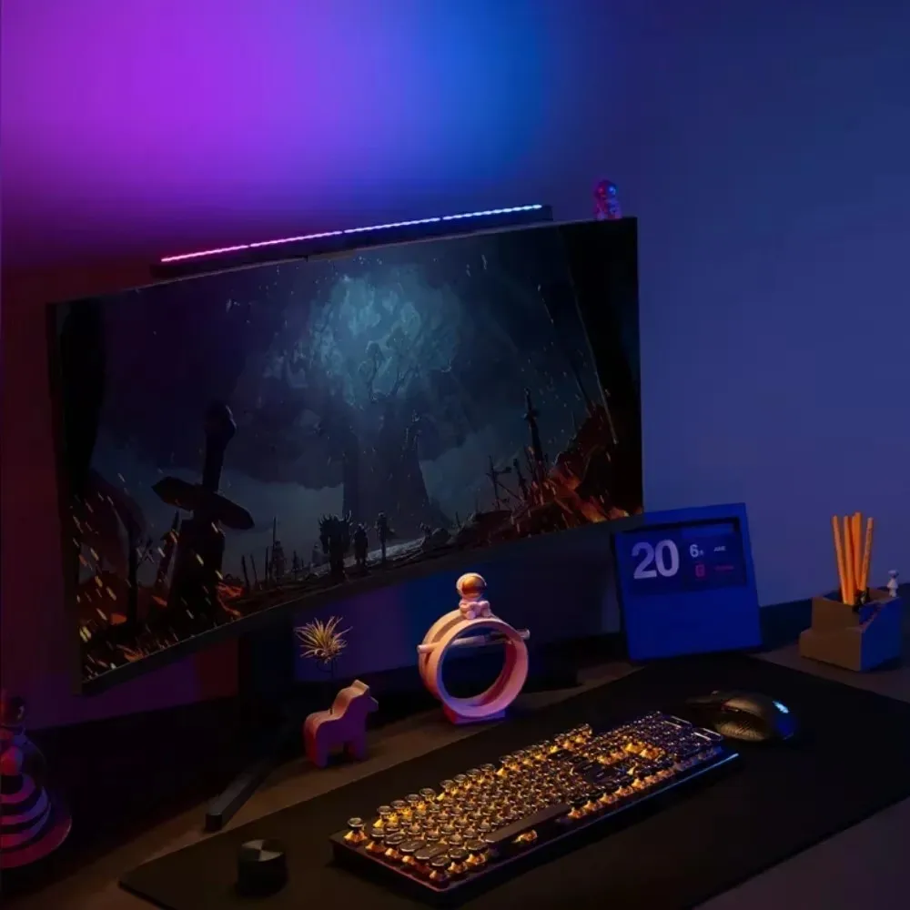 LYMAX D010 Computer Monitor Table Lamp Curved Screen Desk Lamp Dimming Eye-Care Sound-sensitive Music Hang Gaming Light Pro image 6