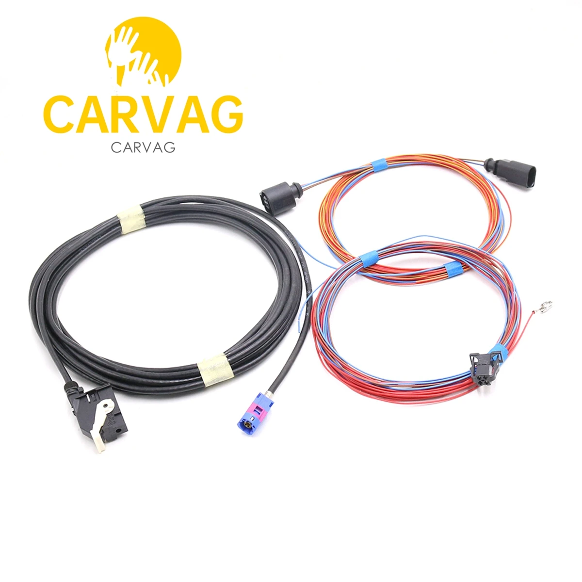 

For VW Golf 6 MK6 Rearview RGB Flip Camera Cable Reversing Logo Badge Camera Harness Wire