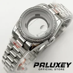 NH05 31MM Waterproof Stainless Steel Diamond Sapphire Glass President Strap Watch Case for Ladies Women Fit NH05 NH06 Movement