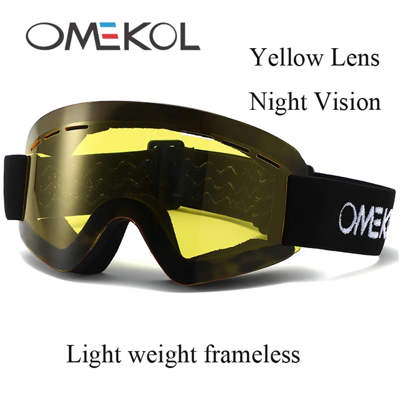 نظارات تزلج OMEKOL بدون إطار خفيفة الوزن ومضادة للضباب، قناع على الجليد على الجليد #5