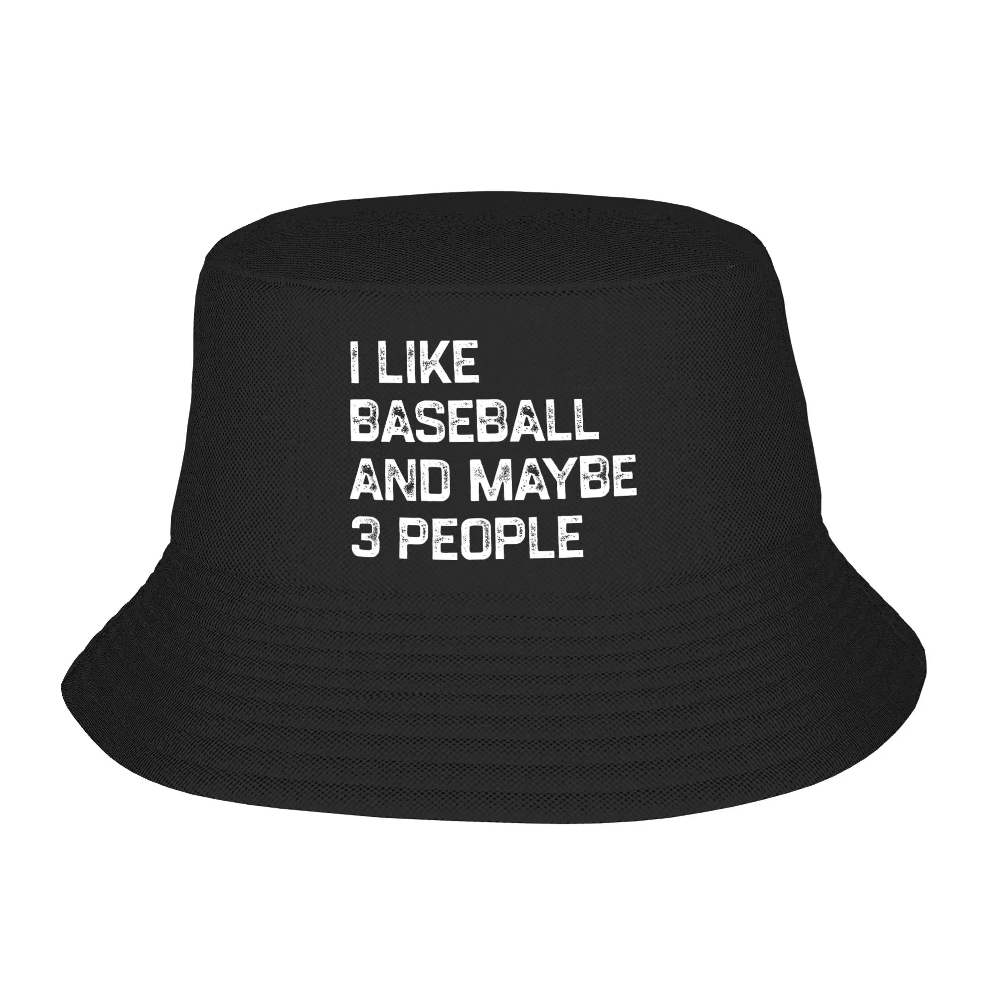 Harajuku I Like Baseball And Maybe 3 People Chapeau Bob Unisexe Léger, Chapeau de Pêcheur, Casquette, Couvre-chef pour les escapades et les loisirs