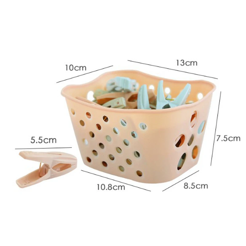 30 Stuks Plastic Wasknijpers Wasgoed Wasknijpers Organizer Quilt Handdoek Clips Lente Met Mand Cabides Hanger