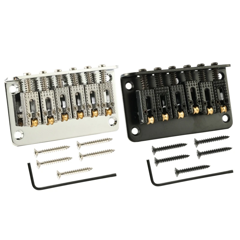 

78mm Top Load Tailpiece Guitar Roller Saddle Bridge Hardtail with Screws & Wrench 6 String Guitar Bass Replacement Parts