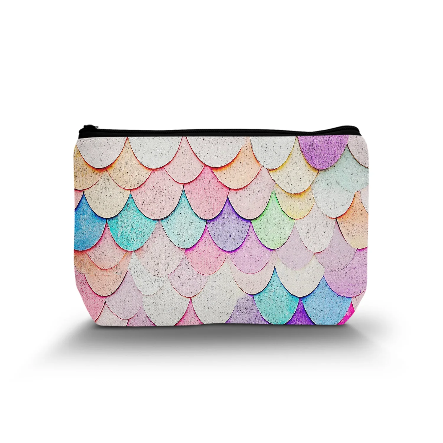 1Pc Colorful Mermaid Scales Shape Makeup Bag For Women Cosmetic Bag With Zipper Pouch Bags Best Gift For Friends