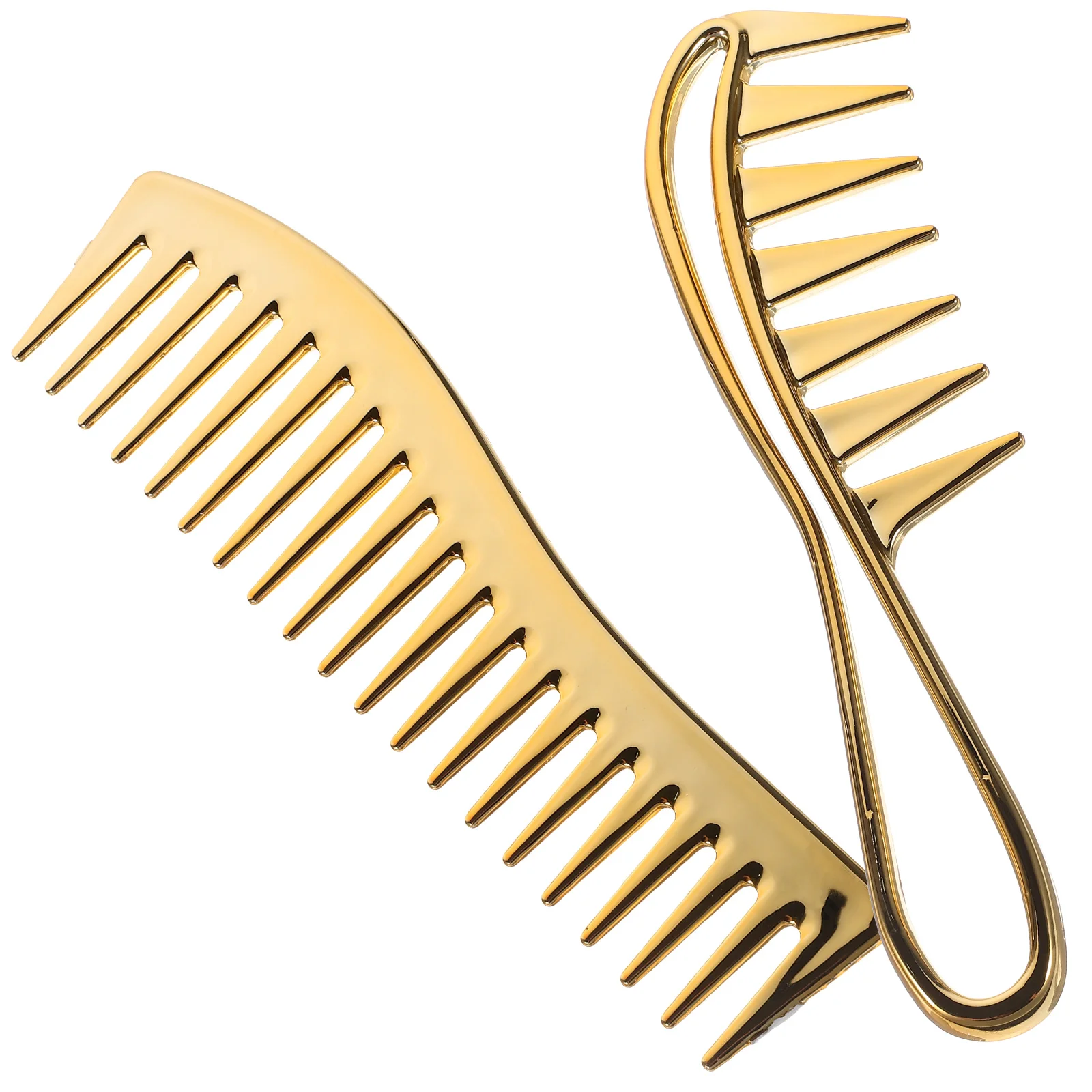 

Men's Wide Tooth Comb Hair Combs Barber Stylist for Massage Golden Plastic Cutting Professional