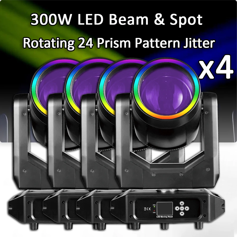 

4Pcs/Lot 300W LED Beam Moving Head with Pixel Strip Effect For DJ Disco Party Club Bar Entertainment Activity Pro Stage Fixture