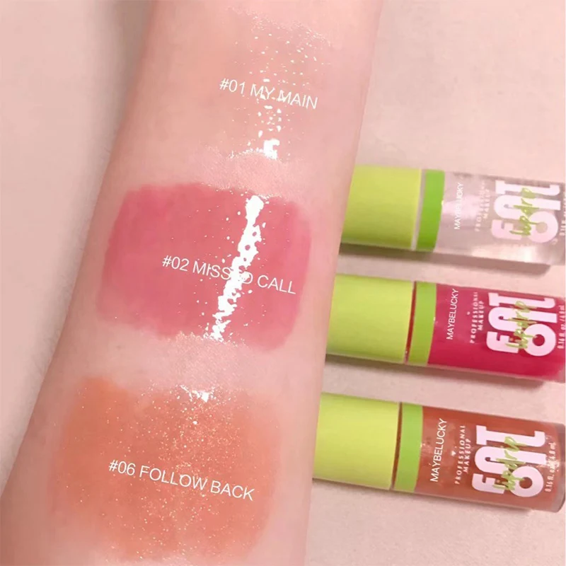 Lippen glasur Spiegel dauerhafte Perle Piepton Lippen transparent Lippen öl Lip gloss lang anhaltende feuchtigkeit spendende Antihaft-Tasse Make-up Kosmetik