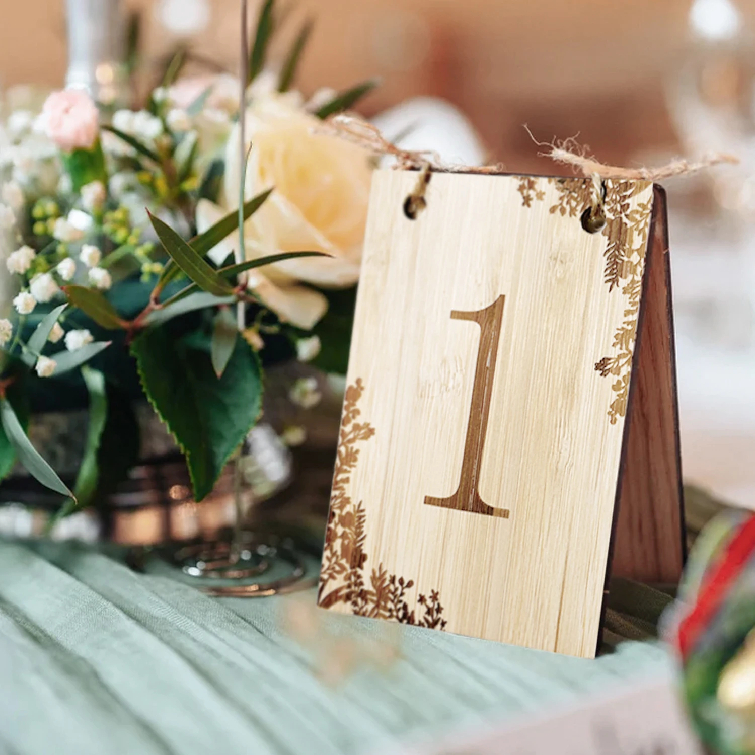 5-teiliges Hochzeitstischnummern-Set aus Holz, wiederverwendbare Sitztabelle, Tischnummernkarte, perfekt für Hochzeiten, Veranstaltungen oder Catering-Dekorationen – Detail 3