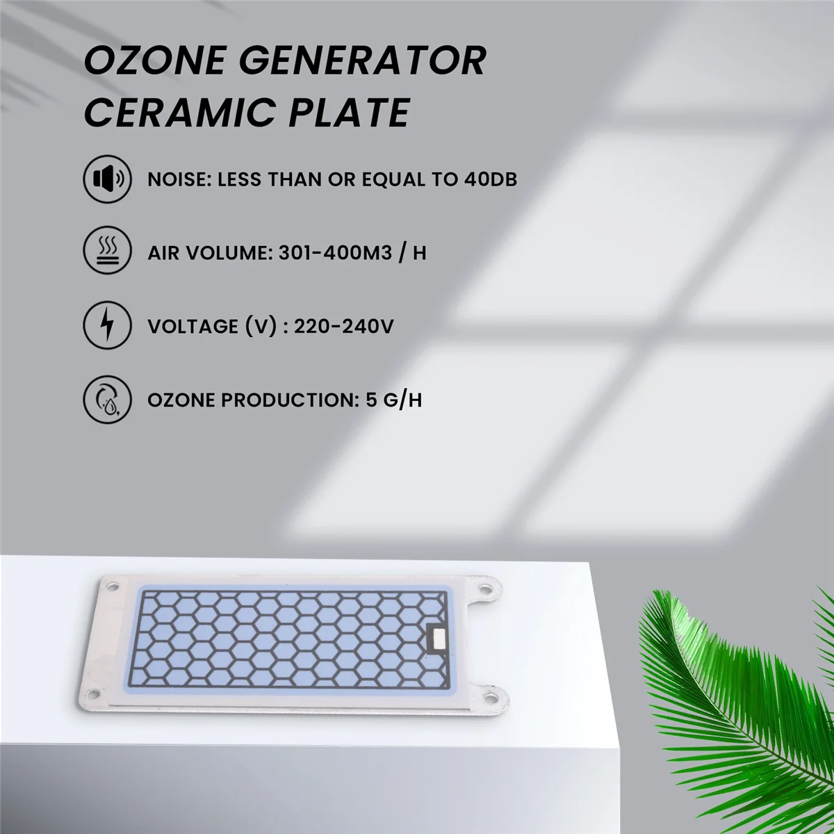 2 Piece Portable Ceramic Ozone Generator Double Integrated Ceramic Plate Ozonizer Air Water Air Purifier Parts-5G