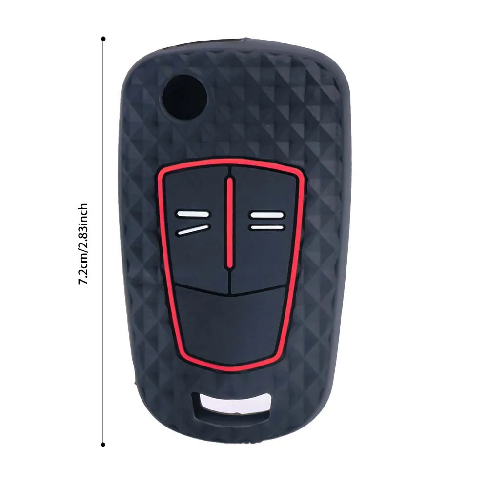 Grippy Diamond Silicone Key Sleeve With Keychain For Opel Vauxhall Astra H Corsa D Vectra C Zafira Signum 2 Button Fold Key Fob view 5