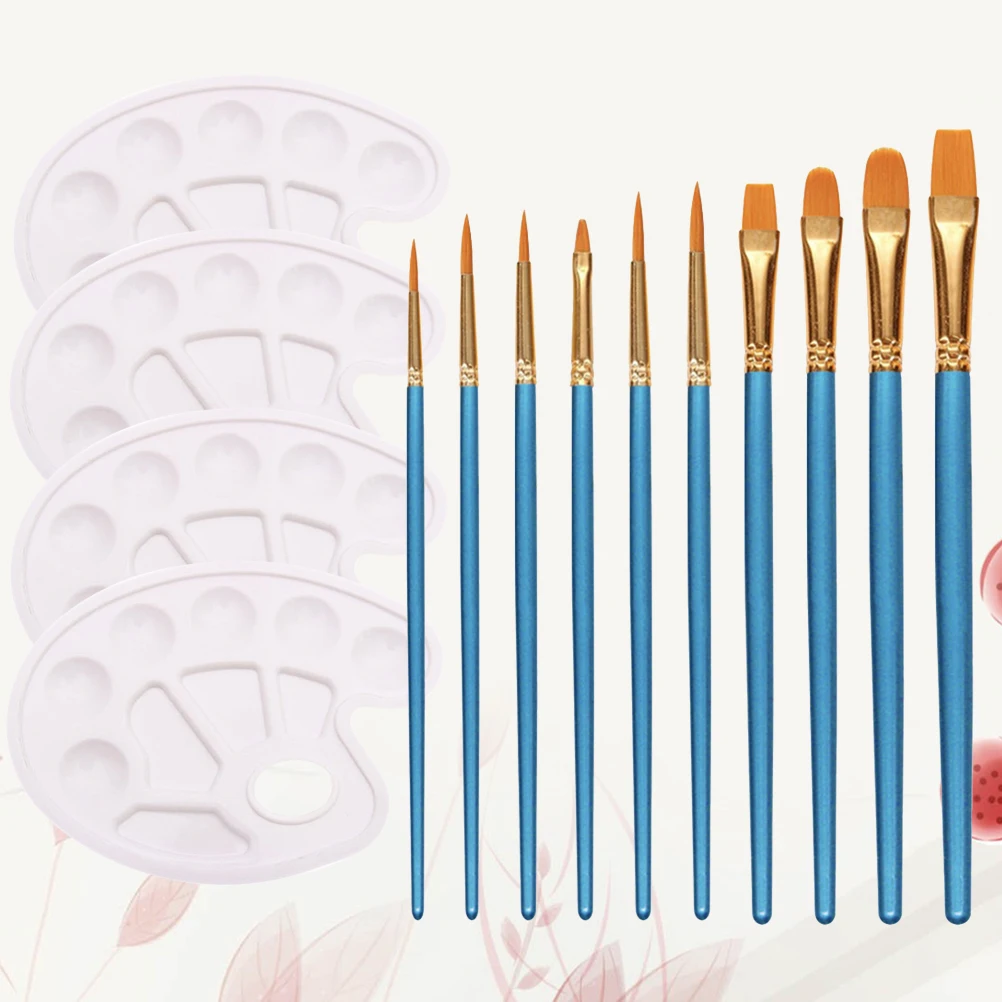 

10 Pcs Brush Combination Set Watercolor Painting Drawing Kids Toy Room Creative Pen Wooden Craft