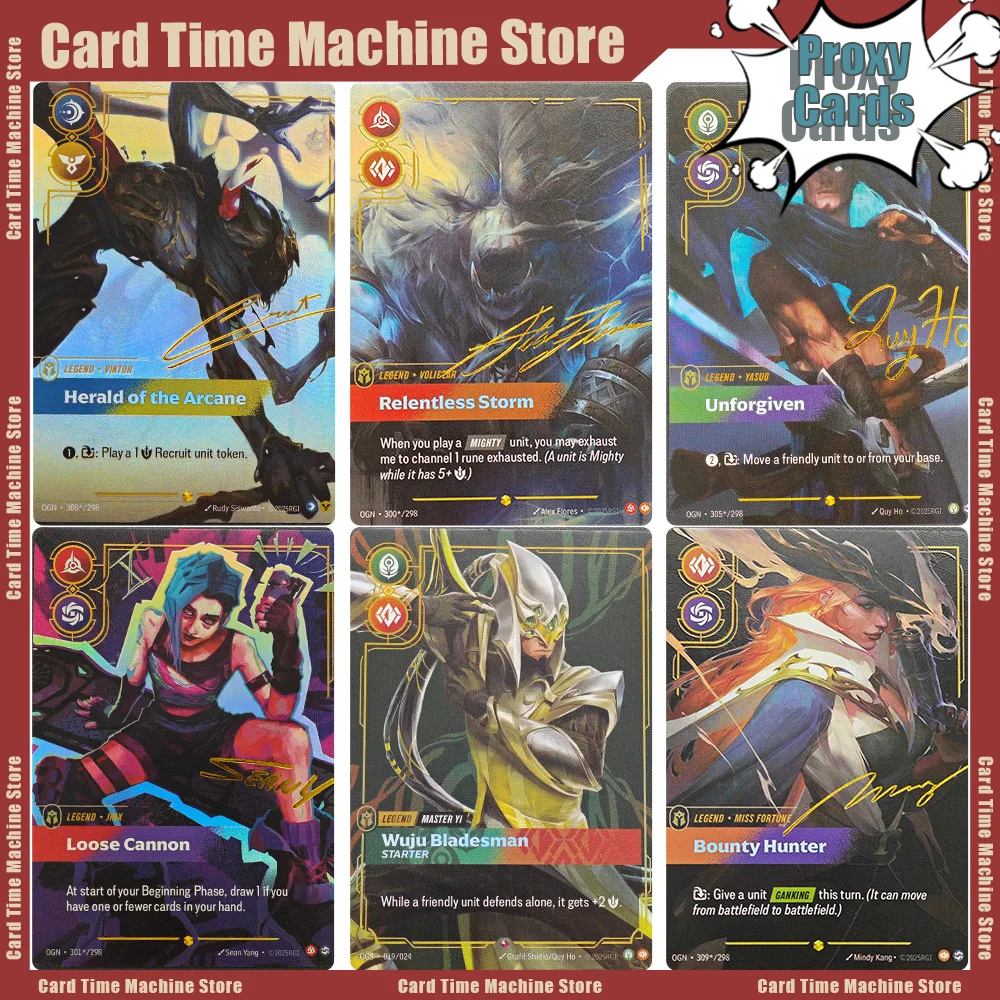 

Коллекционные карты Riftbound League of Legends TCG: фольгированные прокси-карты с автографами персонажей, «Голос Арканы», «Бесстрашная Буря» (игрушки)