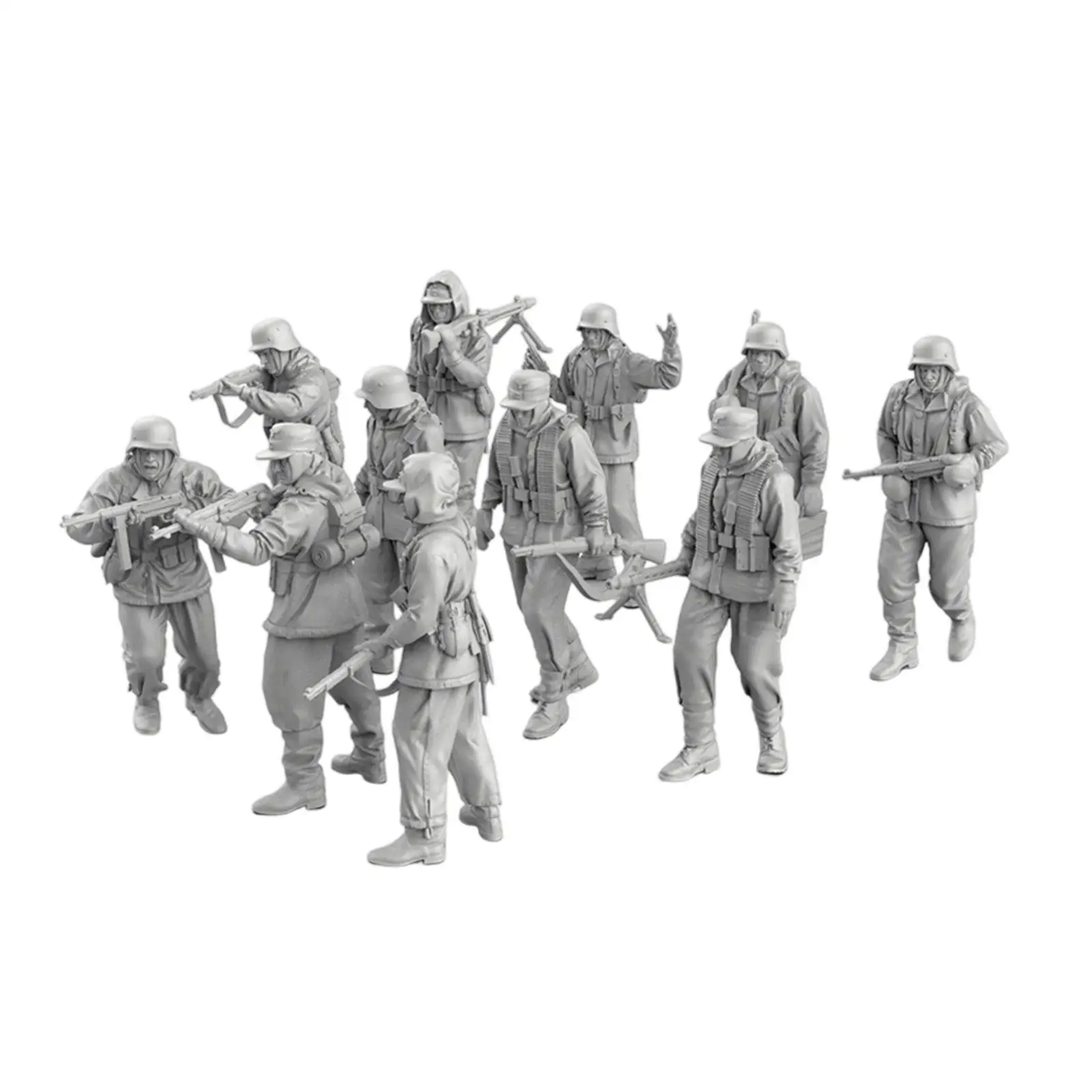 

11x 1/64 Scale German Soldier Models Art Mini Soldier Figures for Modeling Enthusiast Miniature Scene Sand Table Dollhouse Decor