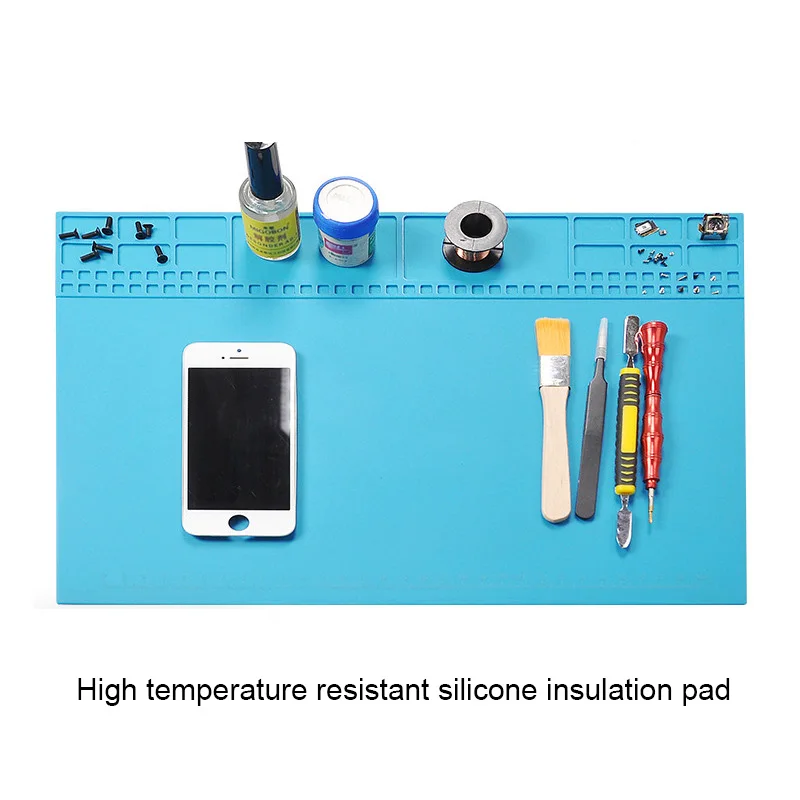 

TE-504 350*250mm High Temperature Heat Insulation Silicone Mat Soldering Mat Heat Resistant Repair Mat Working Pad