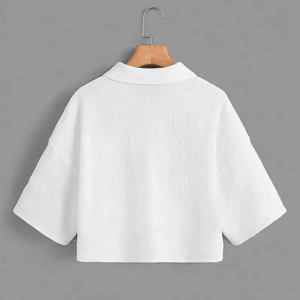 

Women Shirt Shirt Tops Everyday Wear Women’s Shirt Tops with Lapel or Stand Collar Half Sleeve Single Breasted Blouses Short