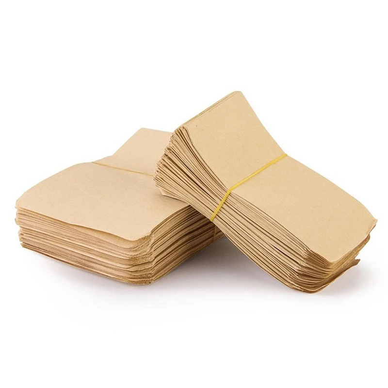 100Pcs 10*6cm Kraft Paper Seed Bag Garden Home Seed Soaking Bag Pollen Isolation Bag Seed Storage Bag