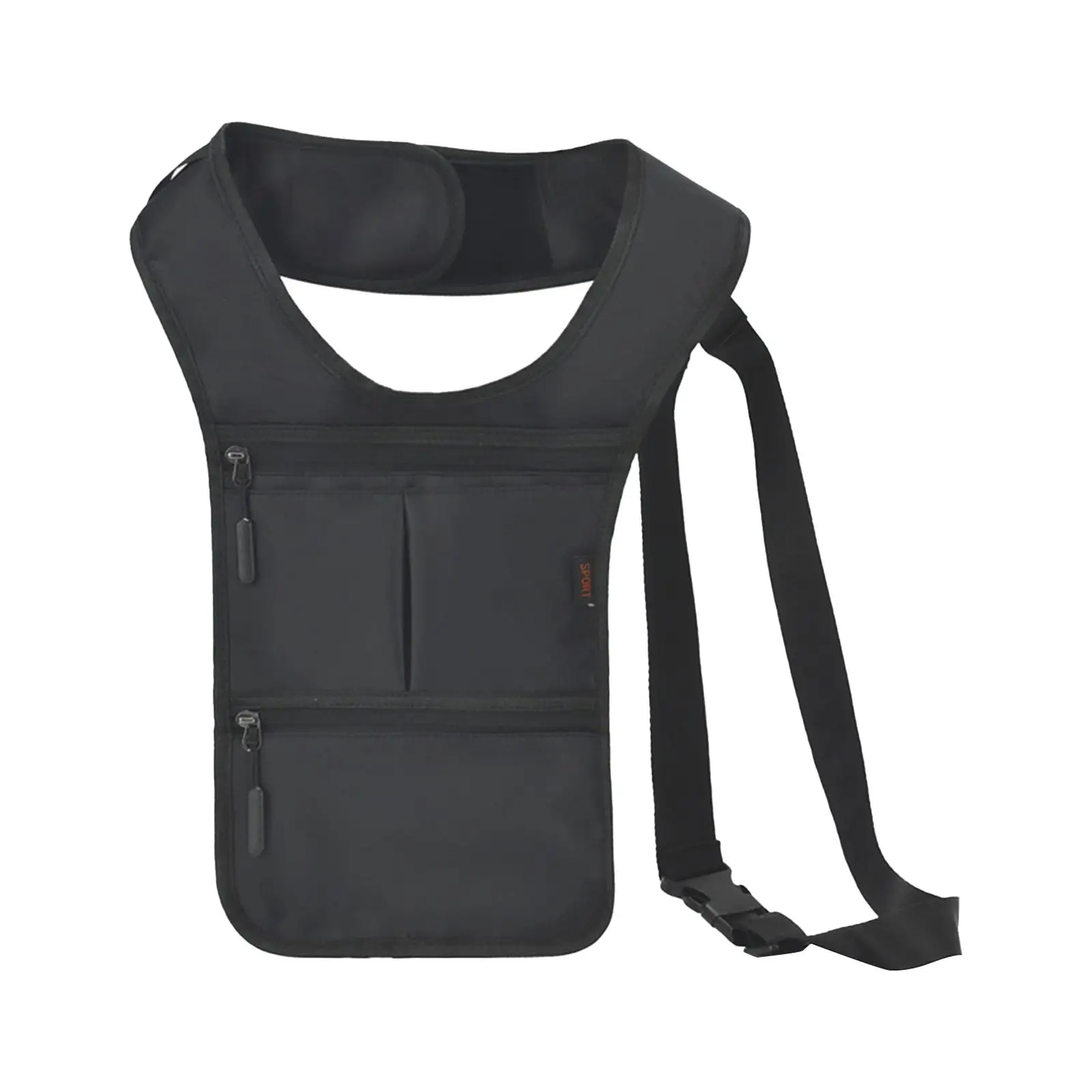 Hidden Underarm Shoulder Bag Invisible Multi Pockets Men Women Black Casual Daypack Bag Portable Phone Holster for Sports Travel