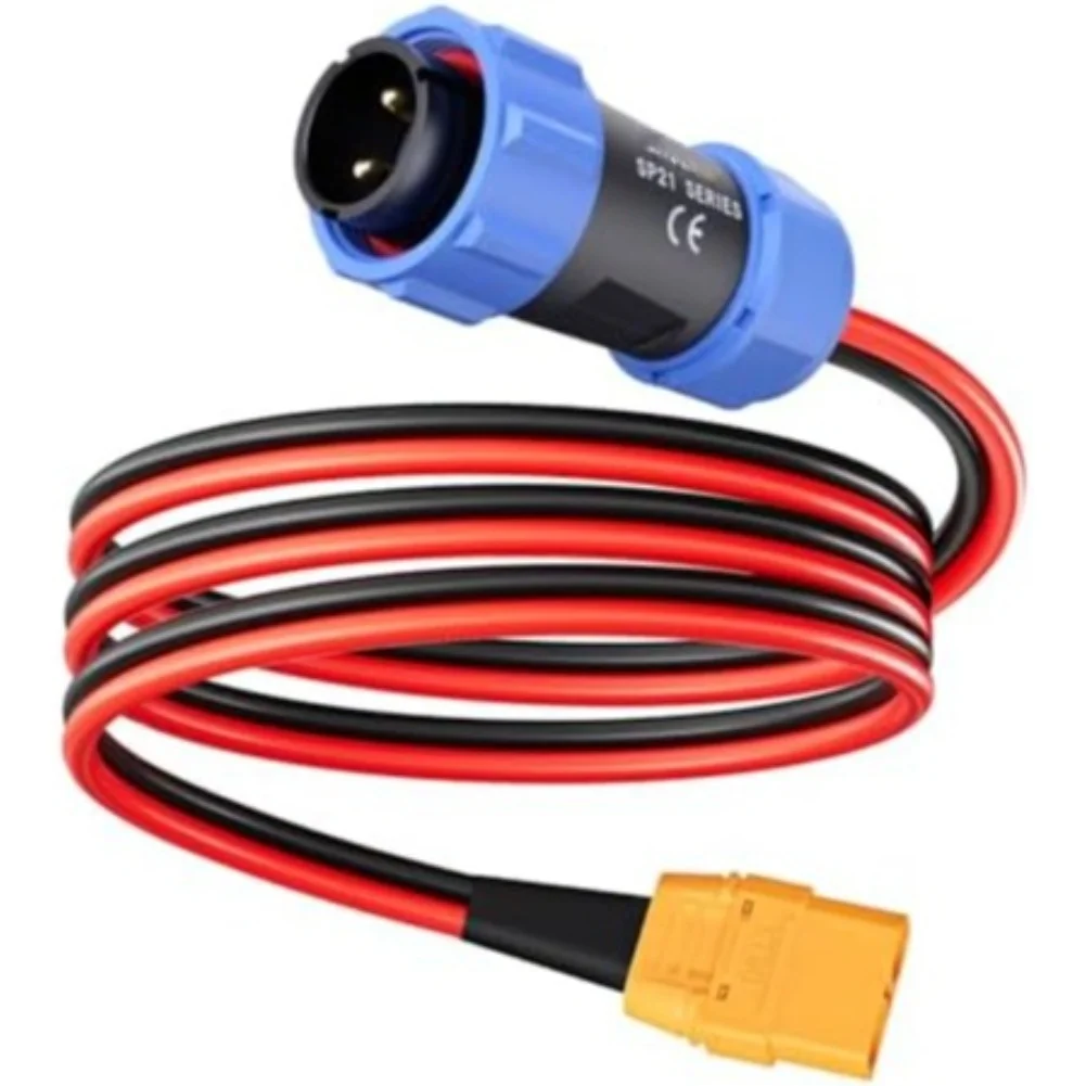 12AWG Aviation to For XT90 Cable 1m with Secure Rotating Lock for AC200MAX AC200P AC300 AC500 For Power Stations