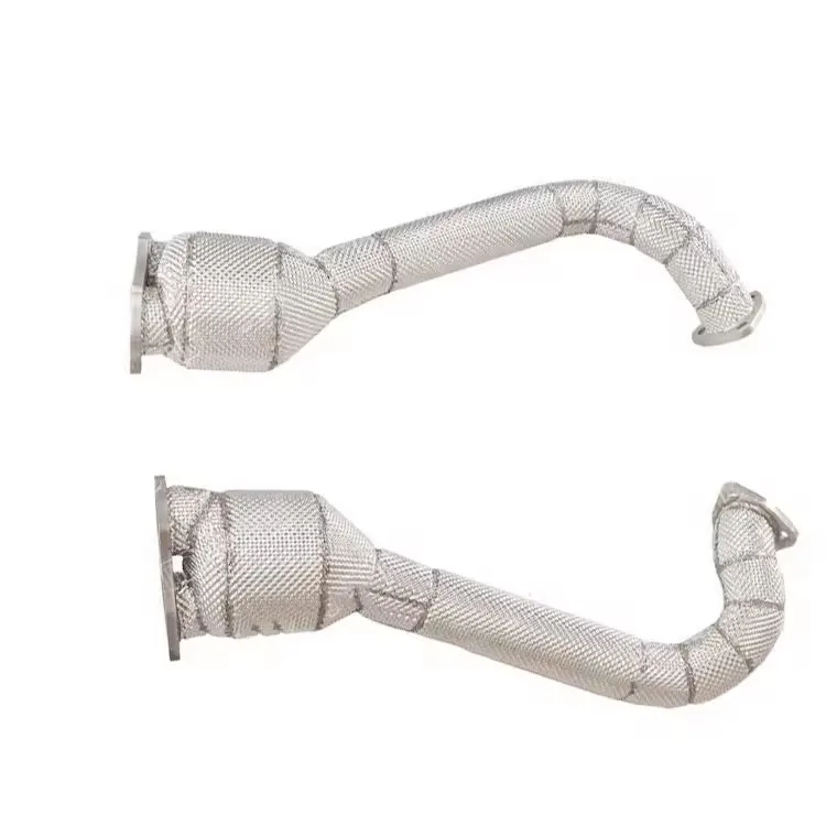 Xinaote Fuga in acciaio inossidabile Tubo Escape Coche Downpipe di scarico con scudo termico per Porsche 718 GT4 4.0L