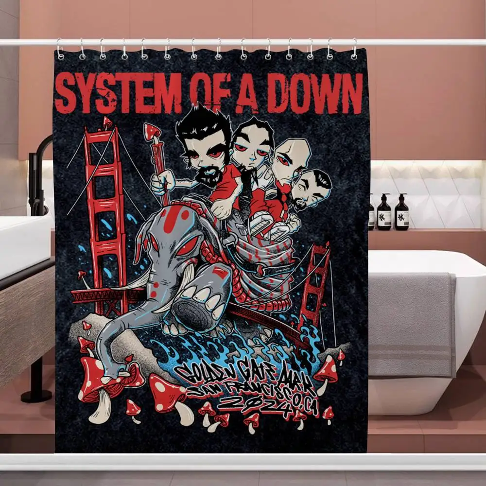 

Сильнометаллическая полоса S-система трапециевидной занавески для душа в ванной комнате, защитная перегородка, занавеска для душа, быстросохнущая, можно чистить