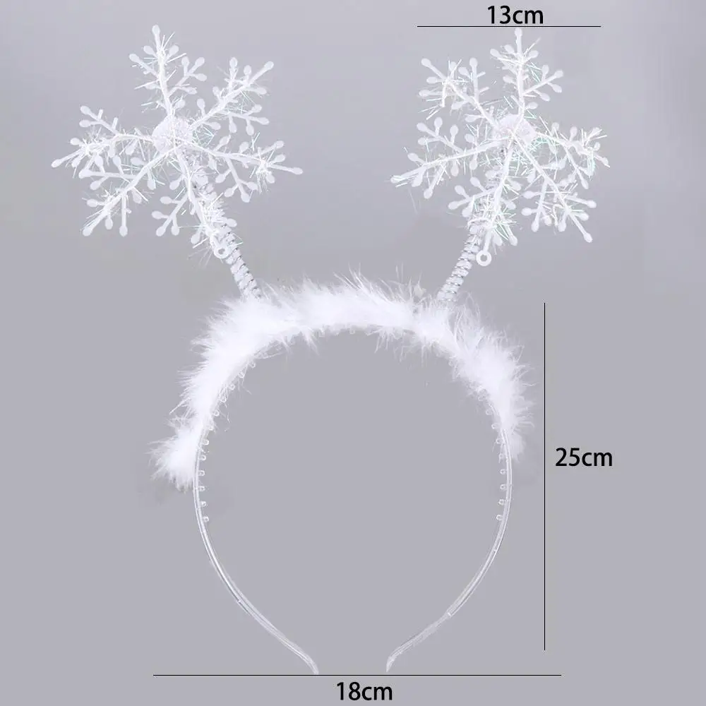 Up Feather Party Decorations Prop Snowflower Christmas Decoration Christmas Headband Female Plush Hair Hoop Antlers Headband