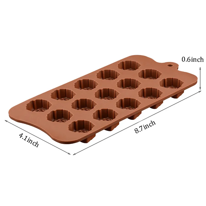 Rose Silicone Molds 15-Cavity Mini Flower Shape Silicone Non-Stick Rose Chocolate Candy Baking Molds for Cookie Ice Cubes Making