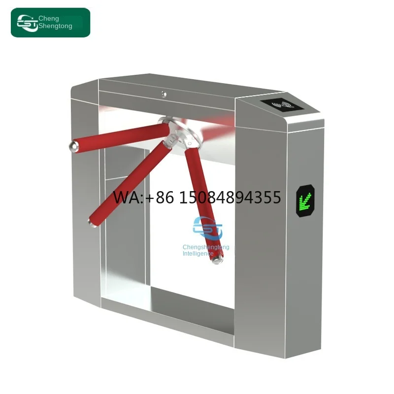 Manual Smart Temperature Recognition Gate Bridge Type Three-Roller Turnstile with Swipe Card Scenic Spot Switch Security