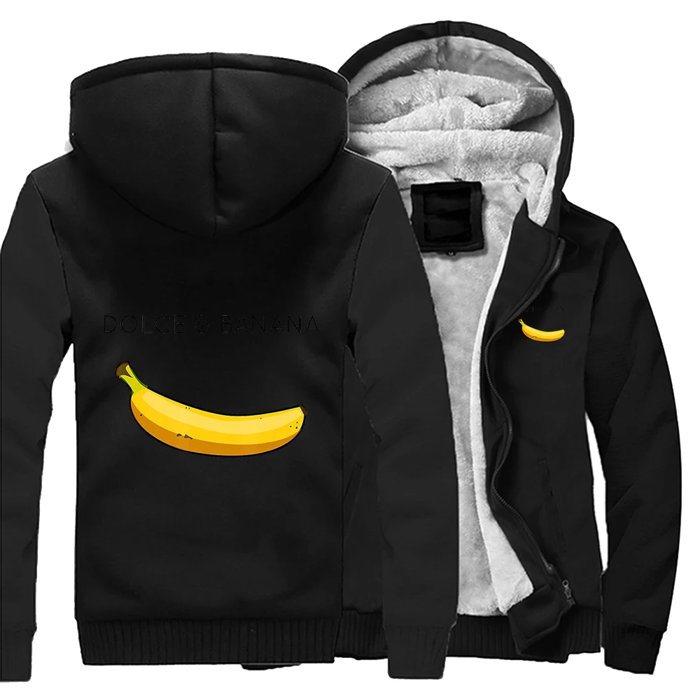 Dolce Banana Funny Desgin Banana Jackets 2022 New Hoody Sweatshirts Tracksuits Winter Warm Fleece Casual Hoodies Men